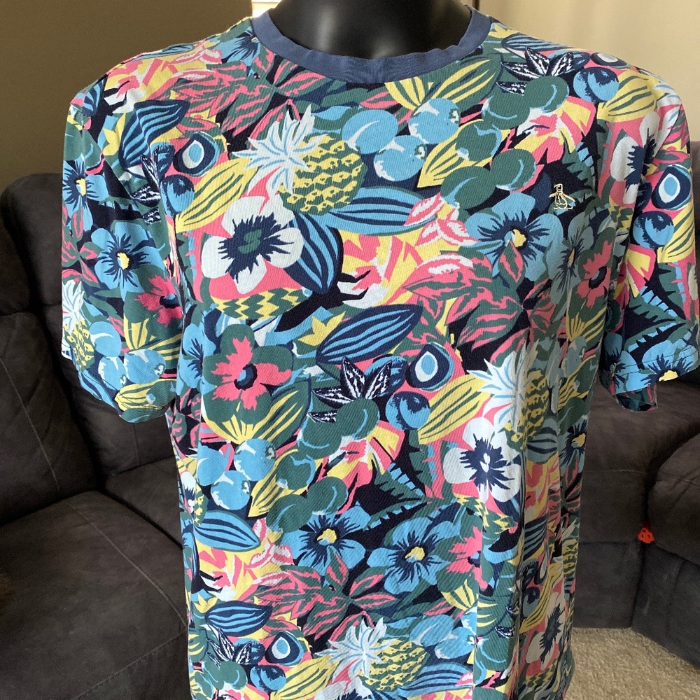 Original Penguin by Munsingware Floral Golf Fishing Vacation Tee Shirt XL